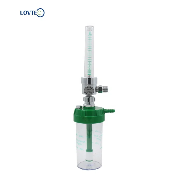Lovtec low price Short delivery time Oxygen regulator Flow Meter  Oxigen gas connector with humidifier bottle