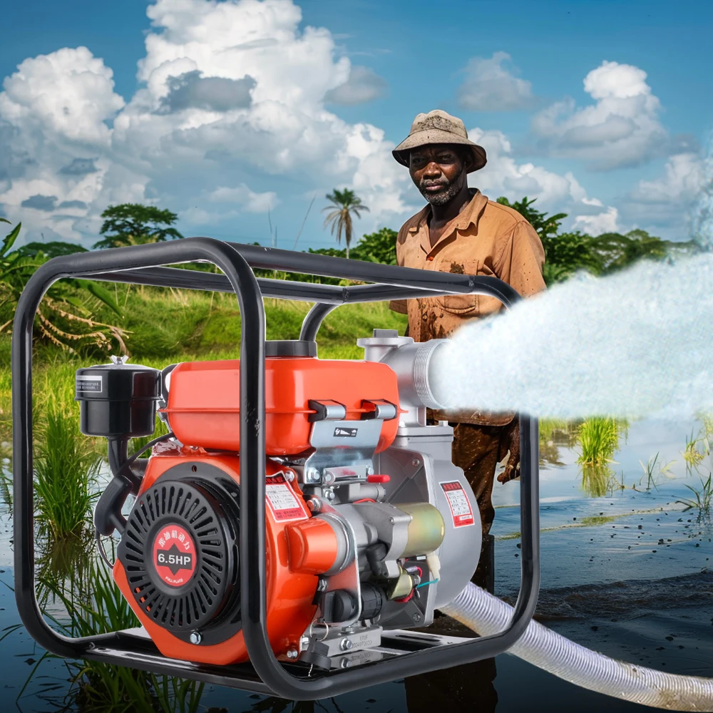 Портативный 2-дюймовый Электрический пусной дизельный водяной насос 6.5HP для сельскохозяйственного орошения