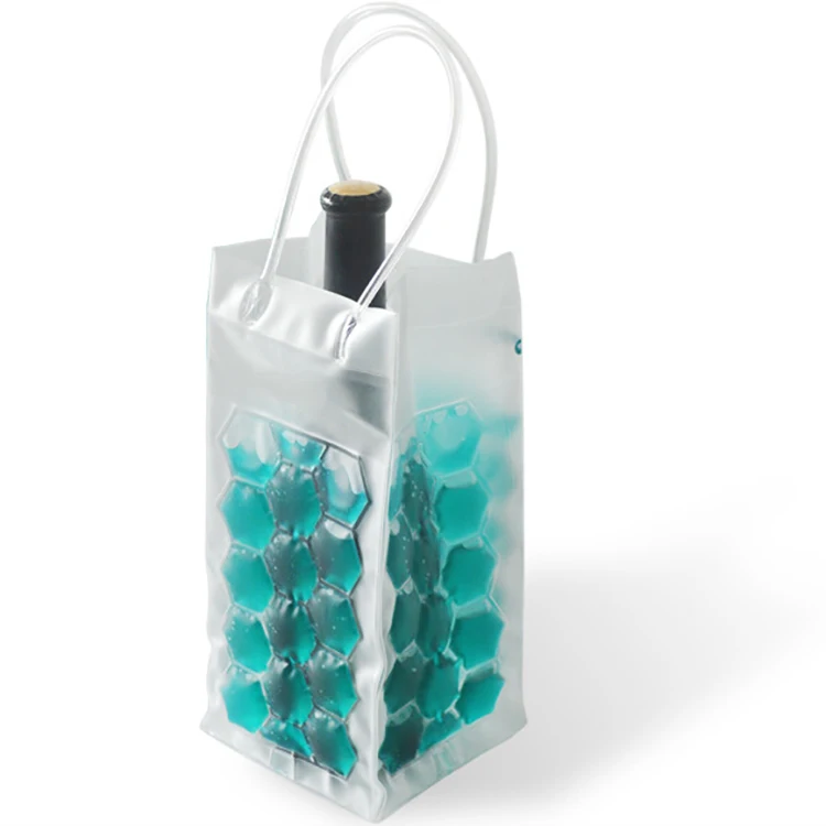 Custom Design Gel Ice Champagne Cooling Bag Pack with Handle PVC Wine Cooler Bags