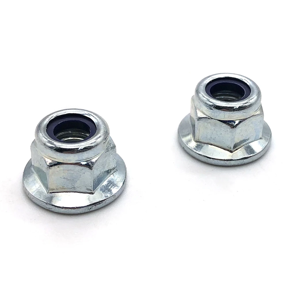 Factory supply 1/2 self-locking nut Stainless Steel SS304 SS316 metal hex flange nylon lock nuts