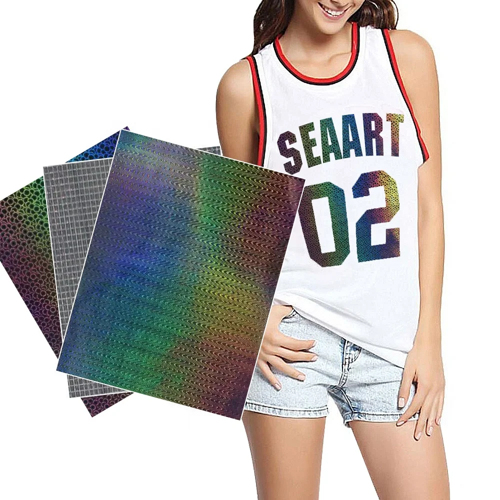 Оптовая продажа с завода, виниловые рулоны для футболок из искусственной кожи с металлическим узором в виде маленьких кругов