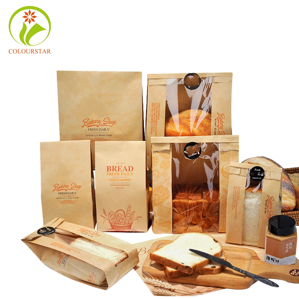 
Bread packaging bag Custom Biodegradable Bakery plastic bread bags With Window 