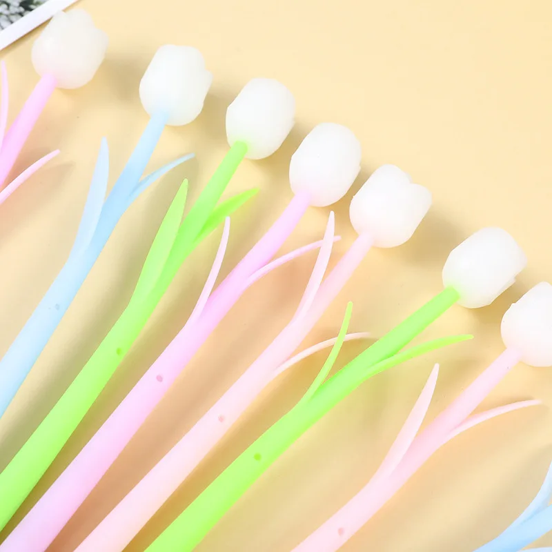 Cute Rose Design Gel Pen 0.5mm Black Ink Signature Pen Petals Change Color Under The Sun Gift Gel Pen For School