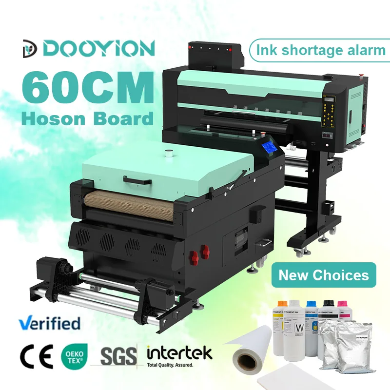 Dooyion professional dtf printer and oven bundle I3200 i1600 60cm dual head powder shaker impression dtf A1 for tshirt printing