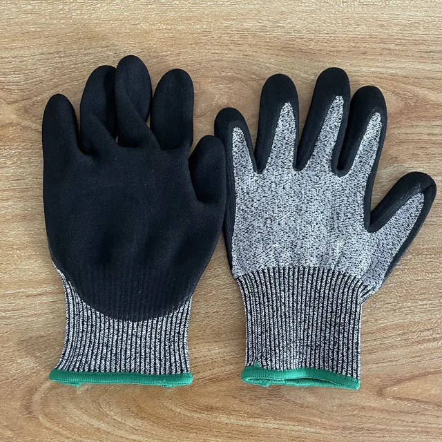  high quality double dip nitrile coated anti cut spearfishing diving gloves fishing hunting
