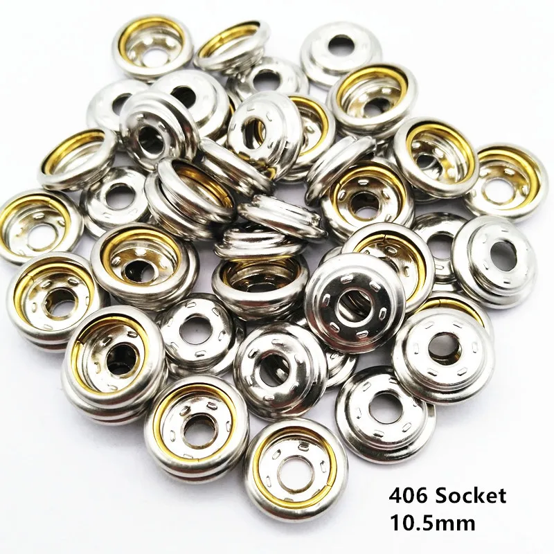 12.5mm 20L Metal ring snap button with #406 under parts in imitation nickel color, metal fastener button