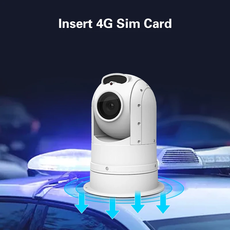 Starlight Full Color Vehicle Series Camera P2P Mini Vehicle IP PTZ Camera Car Equipment Long Range Vehicle Roof Mount PTZ Camera