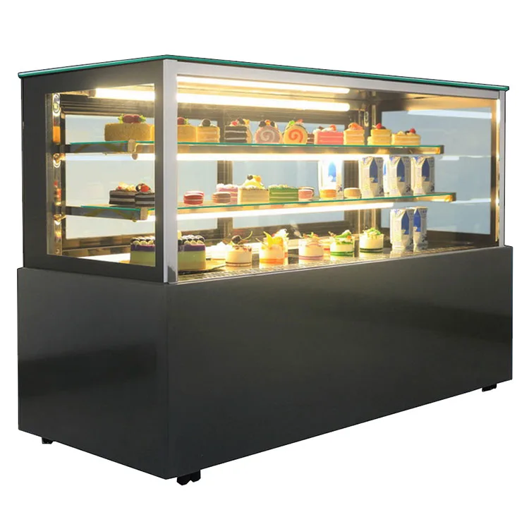 Professional square Glass Bakery Display cabinet