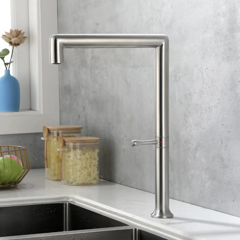 New design square round tube cold and hot water mixing bathroom basin faucet kitchen sink  faucet