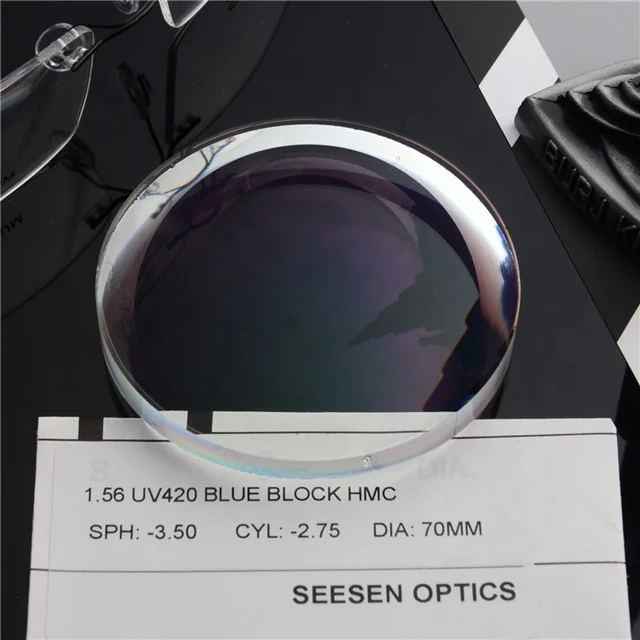 Blue cut lens 1.56 UV420 blue cut Infrared resistance optical lens with AR-coating