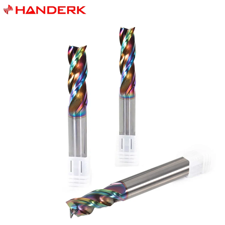 HANDERK OEM Hrc55/65/75 квадратный носовой фреза 2/3/4F твердосплавная плоская Концевая для алюминиевой меди