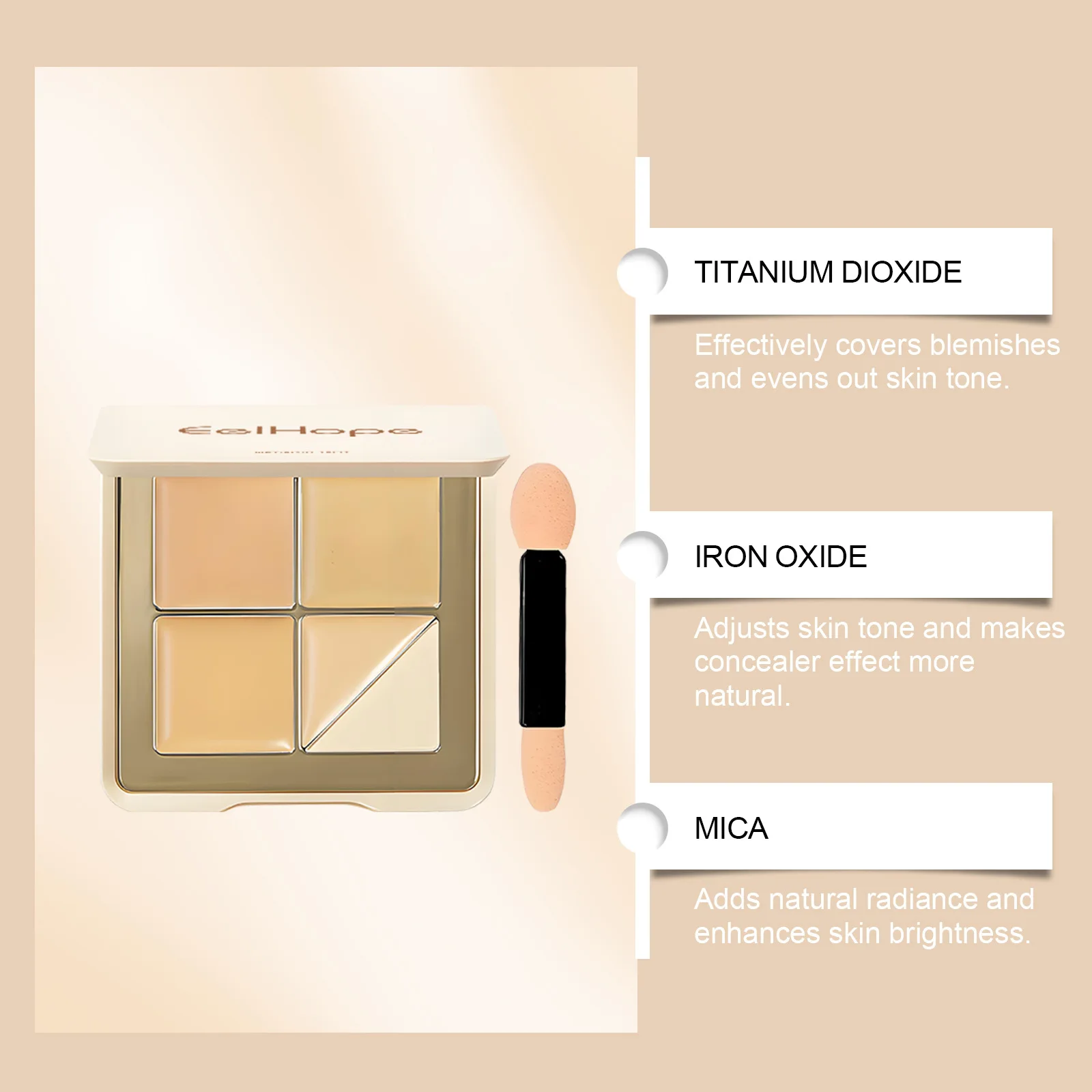 EELHOPE wholesale beauty powder is delicate, natural lightweight soft and skin friendly Moisturizing concealer plate