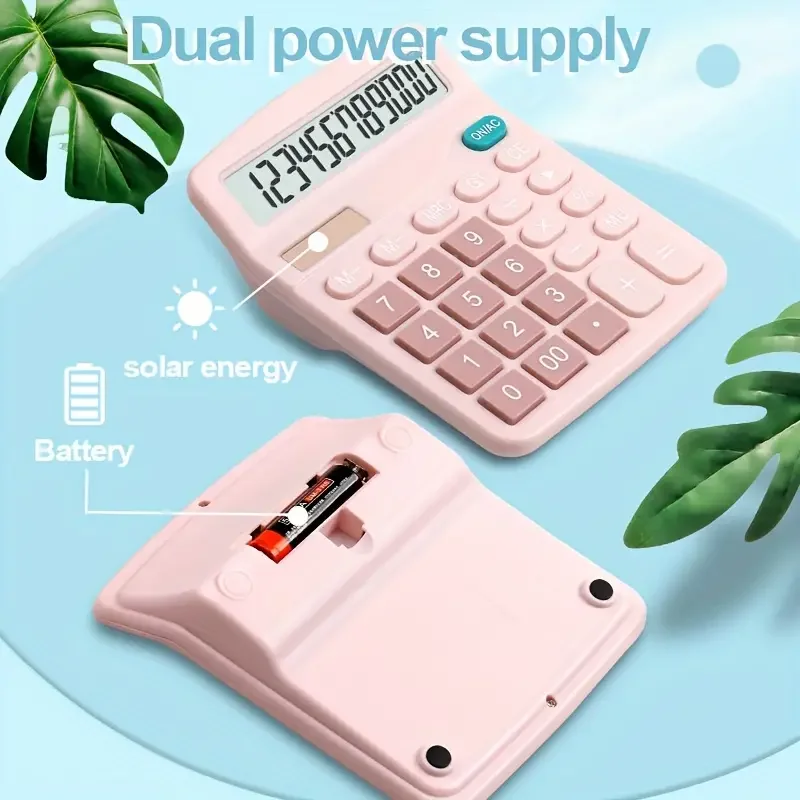 Custom Wholesale Factory Supply Original Dual Power Desktop True Solar Dual Power AA battery Desktop Office Calculator