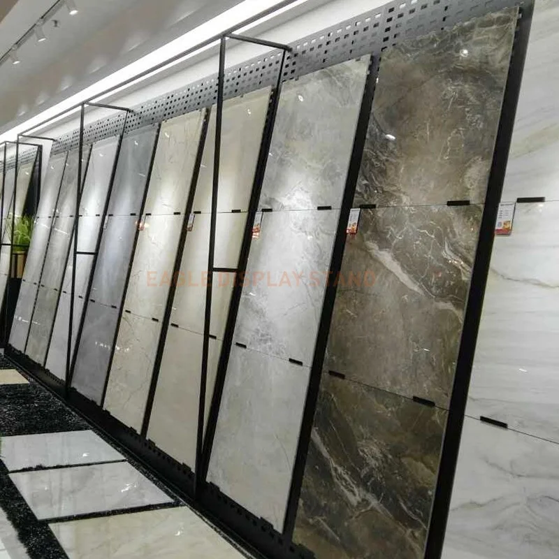 Showroom metal ceramic tile display rack stand for floor tiles