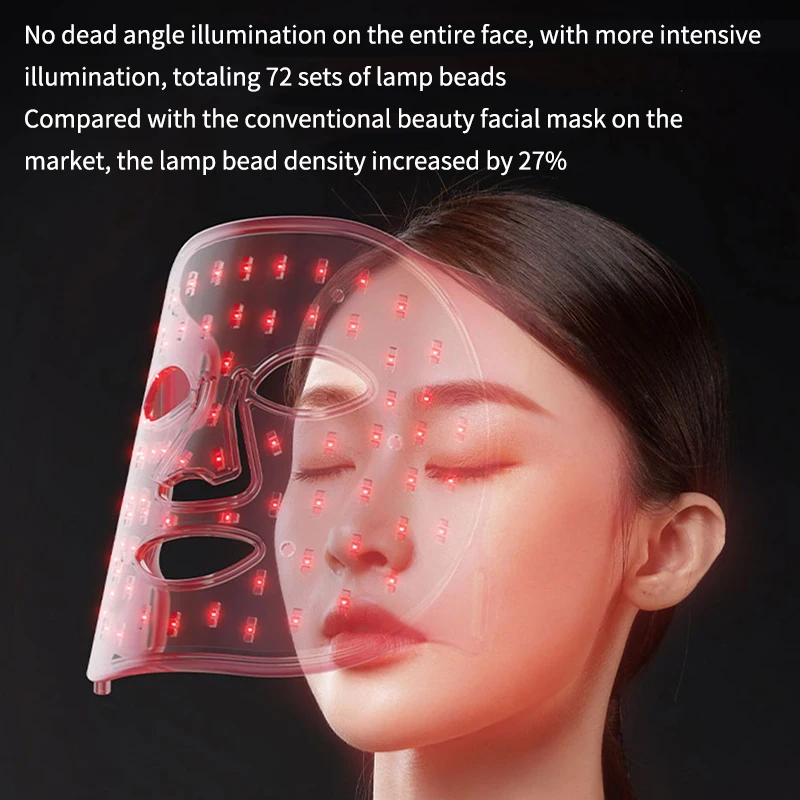 New Design 2023 Soft Silicone Facial Skin Care Led Red Infrared Light Face Mask