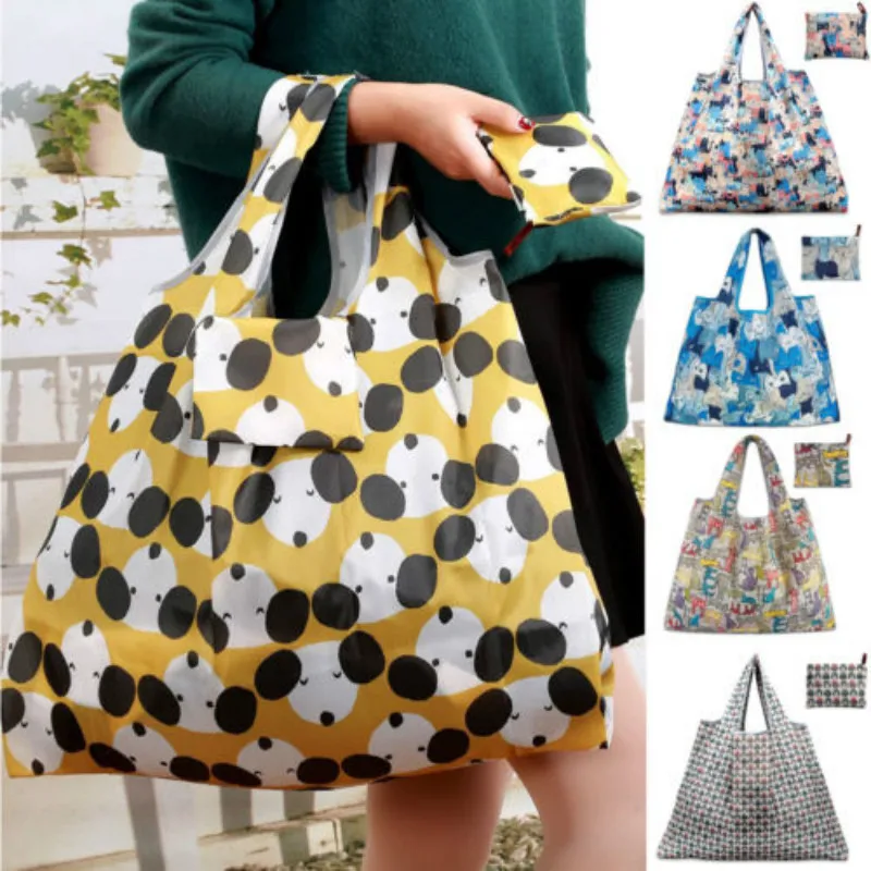 Cute Lady Foldable Recycle Bag Eco Reusable Shopping Bag