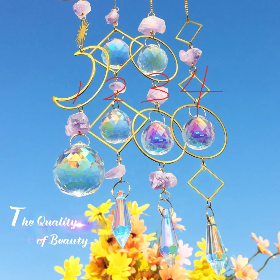 Custom diy suncatcher prism sun catcher hanging spiritual healing crystal suncatcher