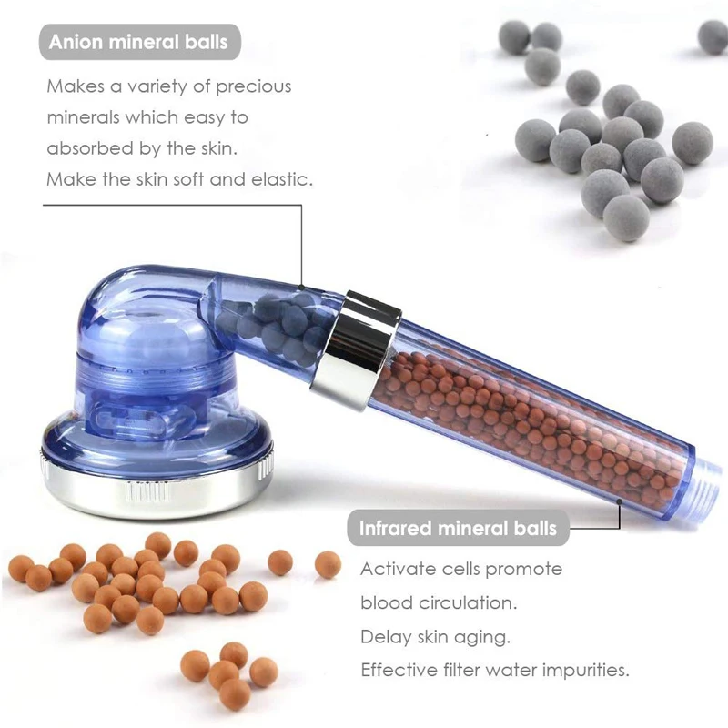 High Pressure Water Saving Shower head for Best Shower Experience, Anion Energy Ball Handheld Shower for Dry Hair & Skin SPA