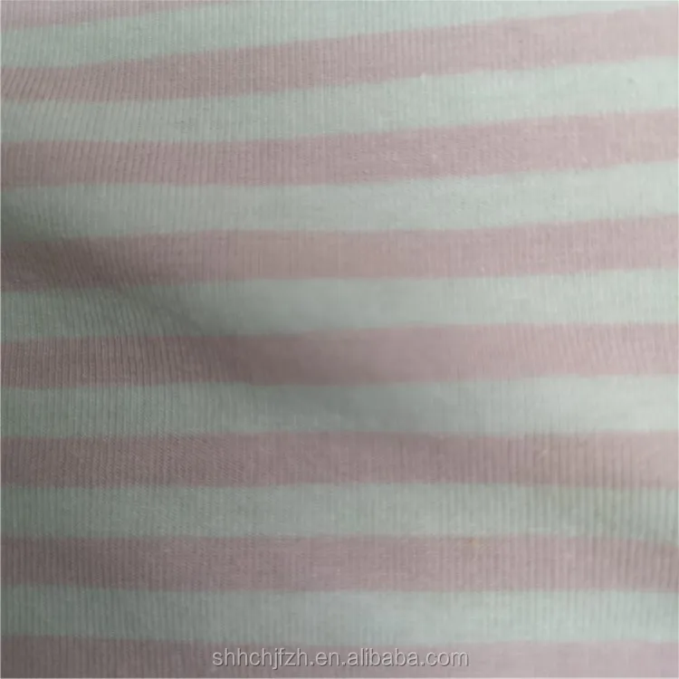 Custom Stripe Cotton Lycra Knitting 95%Cotton 5%Spandex Striped Knitted Y/D Stripe Cotton Elastane Fabric for Baby cloth