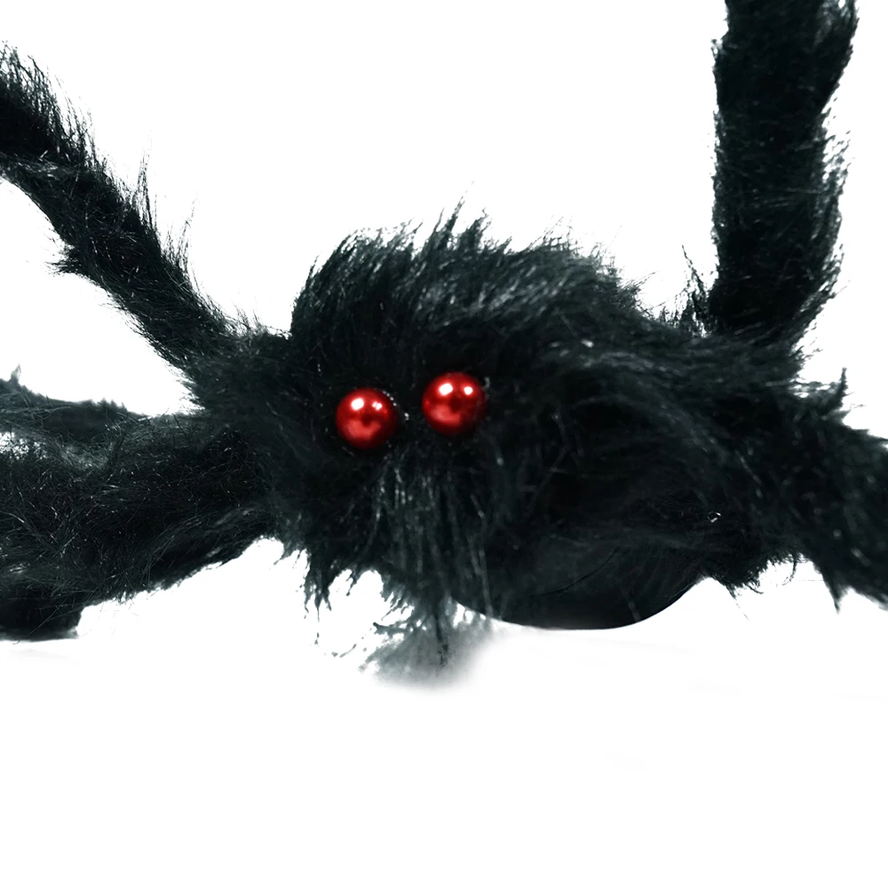 Hot Sale Realistic Plush Black Spider with Red Eye Scary Giant Halloween Spider for Boys and Adult