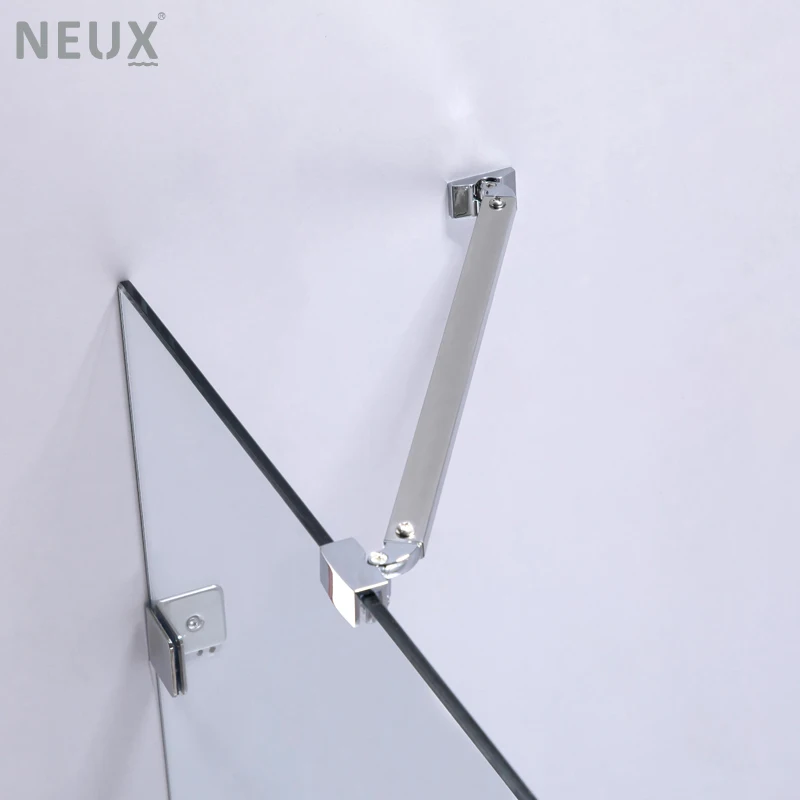 Modern Hotel High-end Shower Box Rectangle 8mm Glass Hinged Frameless Shower Door With 304 Stainless Steel Clamps