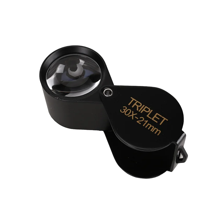 Optical Mini Metal folding 10X 20X 30X jewelry magnifier identifies diamond jade antiques authenticator