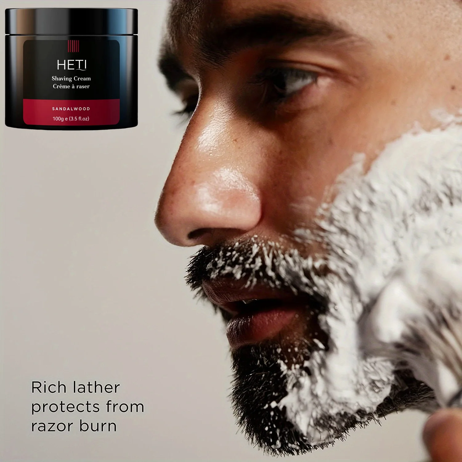 100ML shaving cream How easy the foam is to clean