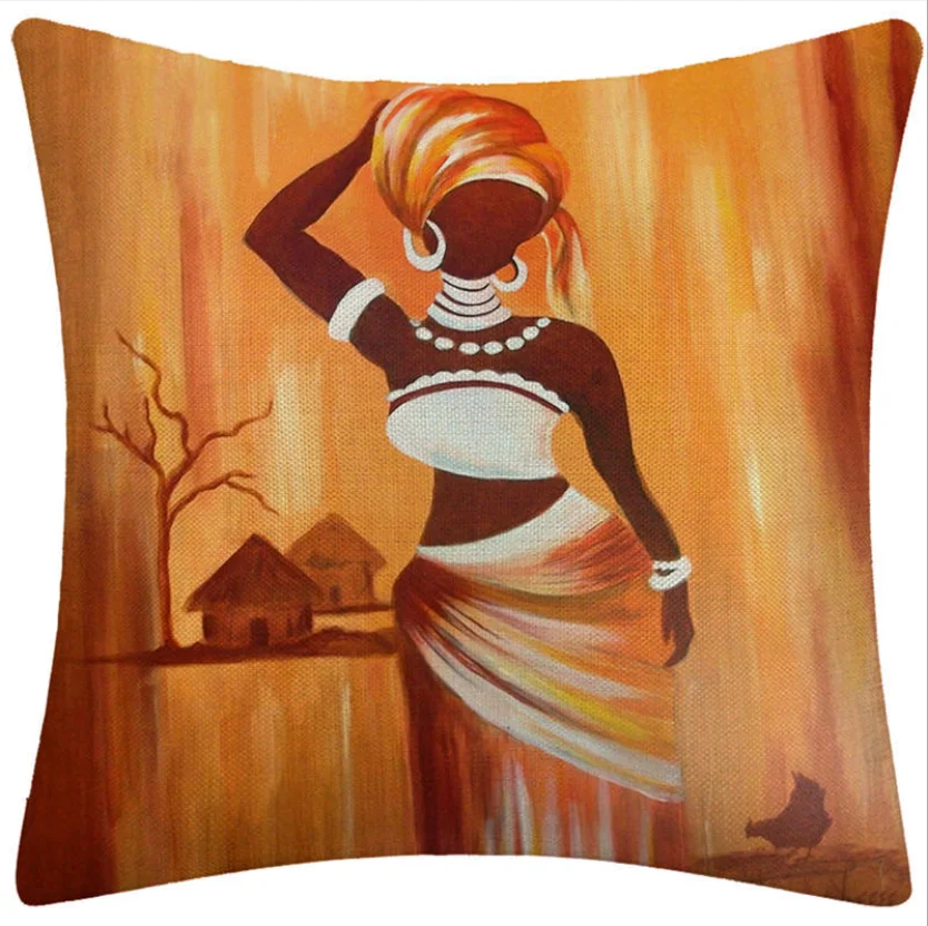 
Wholesale Custom Square Sofa Digital Printed African Pillow Case Cover 
