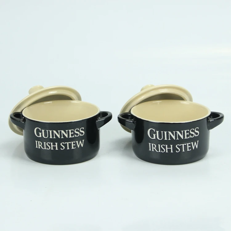 Porcelain Set  Pot And Food Nordic Hot Double Ear Handle Lid Bowls Ceramic Soup Bowl