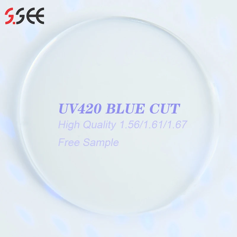 Aspheric Blue Block blue filter lenses 1.56 UV420 Blue cut single vision lens optical lenses factory