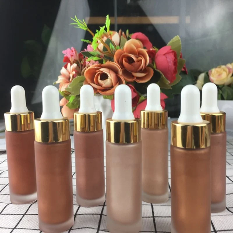 
15ml Highlighter Cream Cosmetic Beauty Makeup Bronzer Highlighter Liquid Gold Bottle Highlighter Liquid 