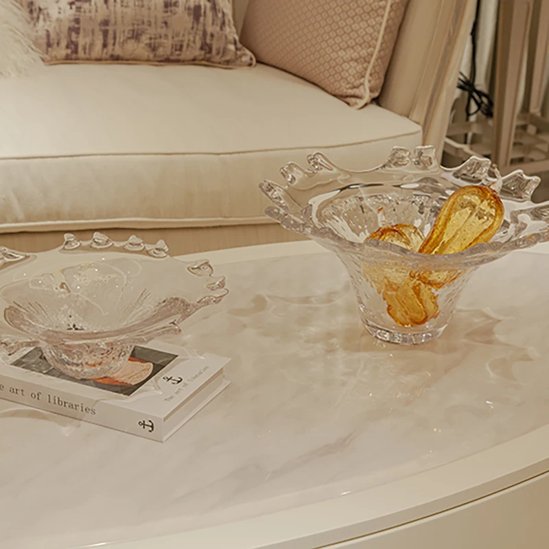 Glass tableware container decoration fruit plates stand transparent glass salad bowl light weight