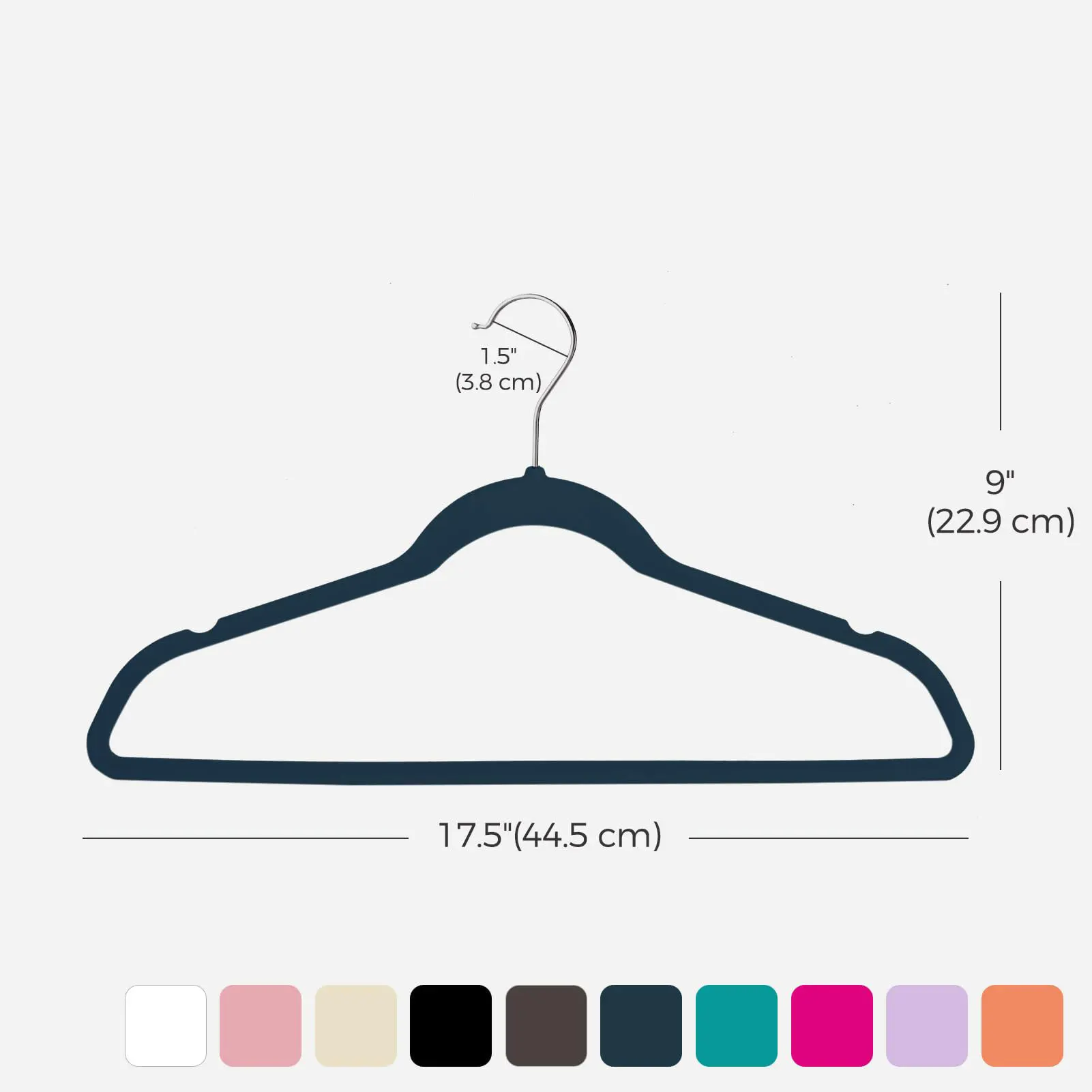 Wholesale Modern Space Saving Navy Non Slip Flocked Suit Coat Clothes Velvet Hanger 60 Pack