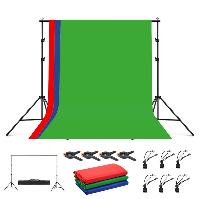 2x2m Background Stand Backdrop Blue Red Green Screen Backgrounds Photography Photo Video Streaming Equipment