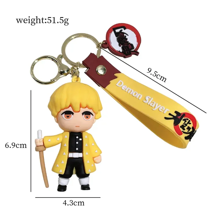 Kamado Tanjirou Kamado Nezuko Agatsuma Zenitsu Hashibira Inosuke Key Ring Demon Slayer Cartoon Keychains Decoration Gift