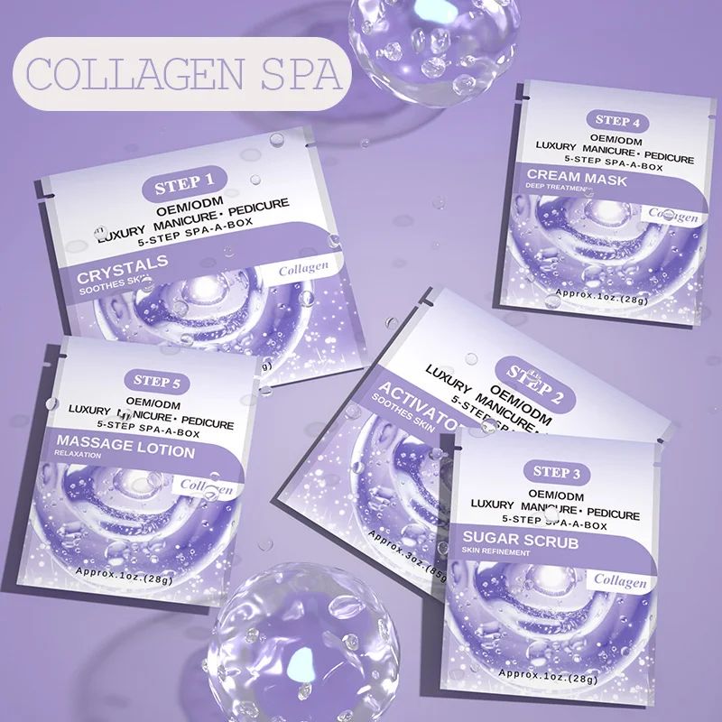 Smooth & Radiant Skin Deep Long-Lasting Hydration 5 In 1 Pedi Box Luxury Salon Spa Pedicure Kit With Collagen