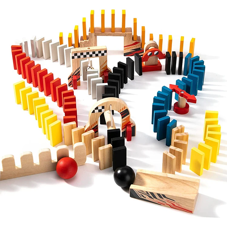 free sample wooden board game parts domino rally blocks table game set games dropshipping for adults