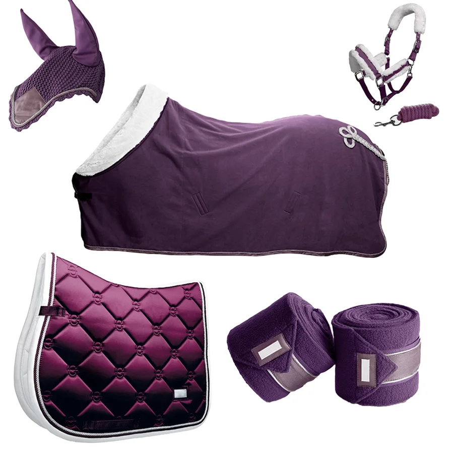 New Arrival Equestrian Manufacturer Horse Equipment Customized Horse Saddle Pad Matching Sets Fleece Stable Horse Rug