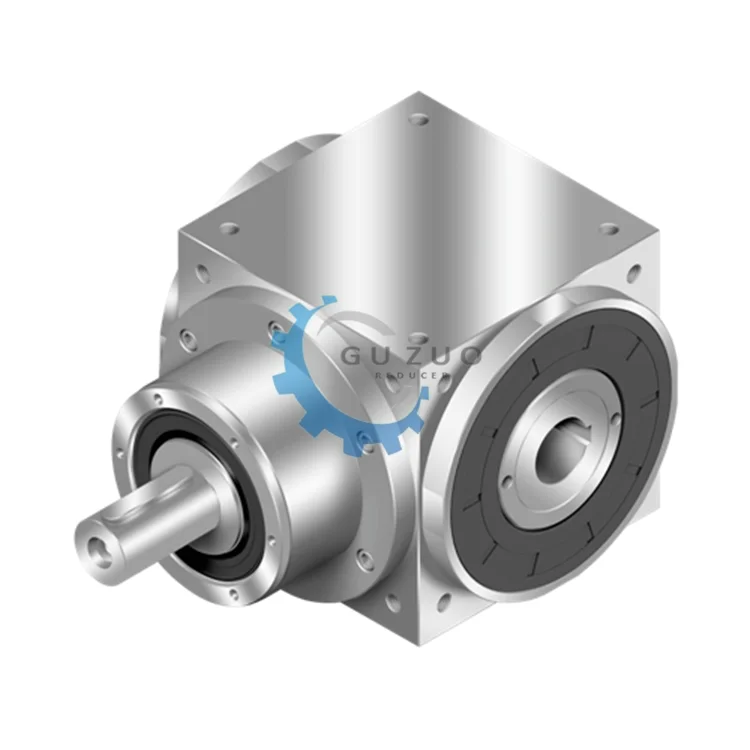 Guzuo AT075-H T Type 90 Degree Spiral Bevel Double Output Right Angle Steering Gearbox For Gear Reducer Reductor 1:1 Ratio