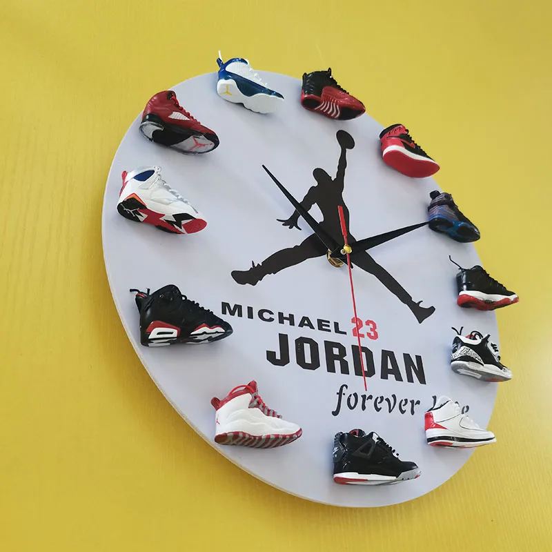 wholesale unique clock wall  home decor diy 3d AJ shoes nike dunk sneaker jordan wall clocks