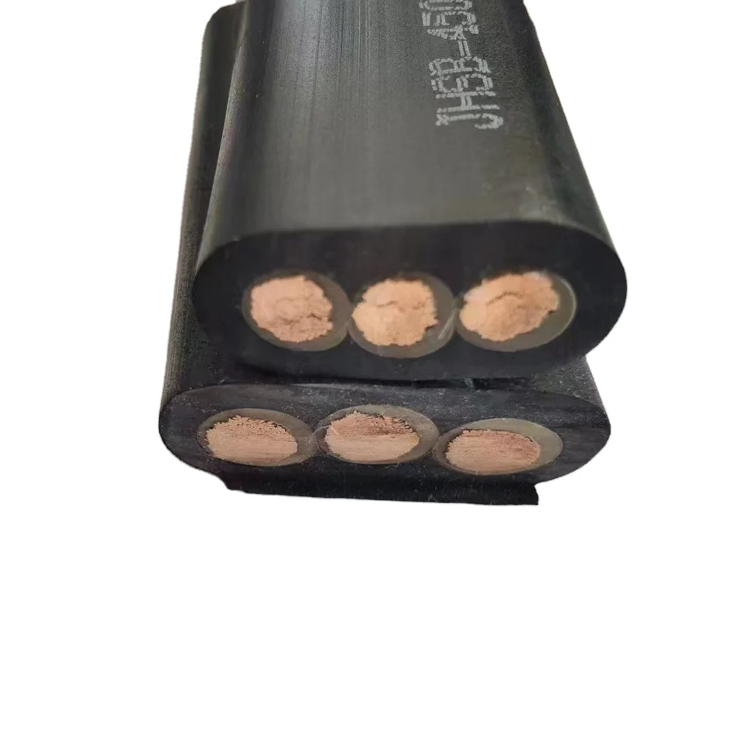 14awg~1awg Pvc rubber Insulation 3/4 Core 1.5mm2~95mm2 Flat Submersible Irrigation Pump cable  electric Wire