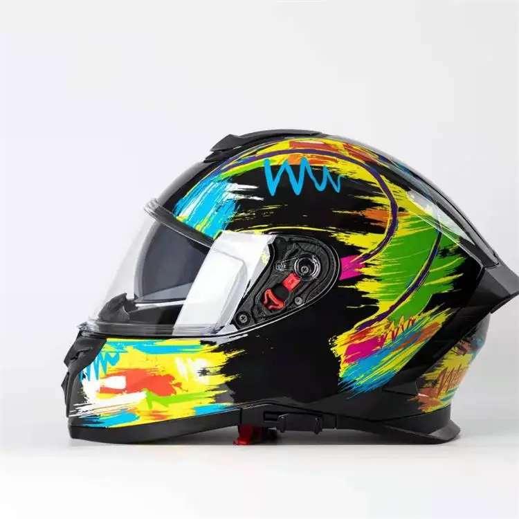 Leather Covered Vintage Full Face Helmet dot safety helmet popular china wholesale motorcycle helmets