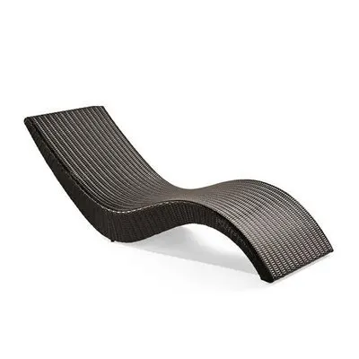 Glamping lightweight s shaped rattan sun loungers outdoor beach swimming pool chair sun lounger
