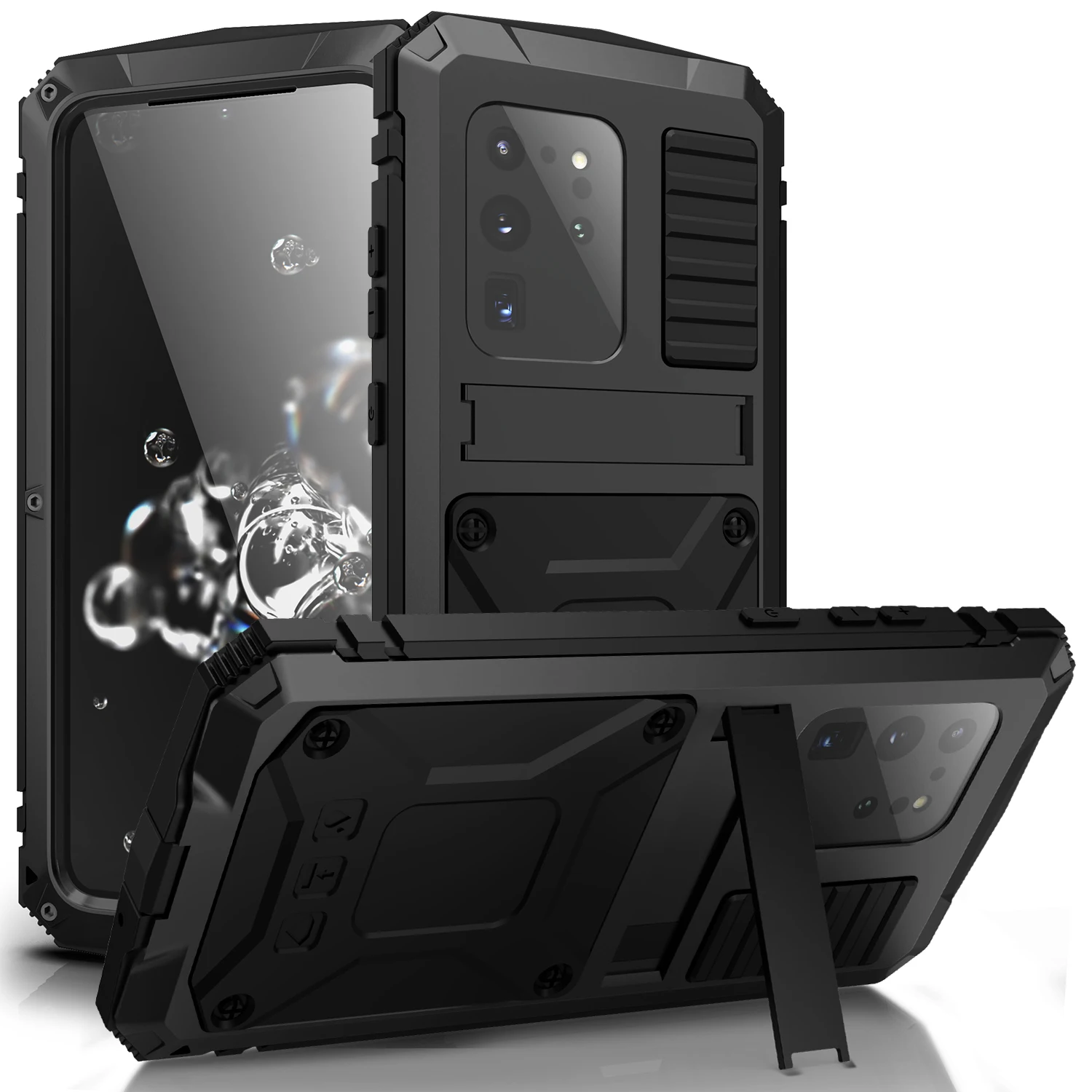Rugged Armor 360 Full Phone Case for Samsung Galaxy S22 S21 S20 Plus Note 20 Ultra A32 5G 4G Metal Aluminum Shockproof Cover