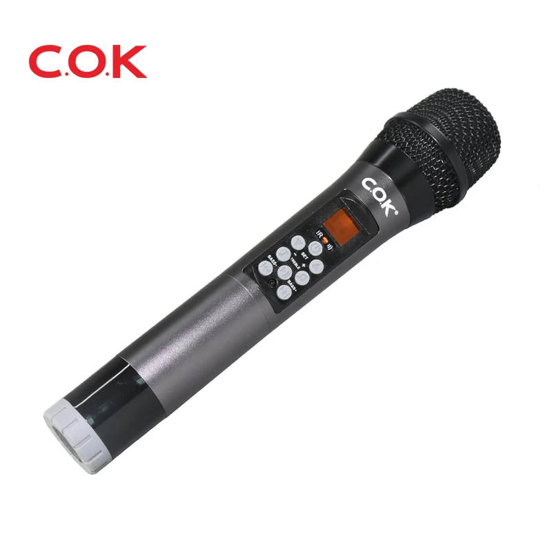Chinese COK new designed wireless charging  UHF sing2 microphone with commonly used accessories & parts