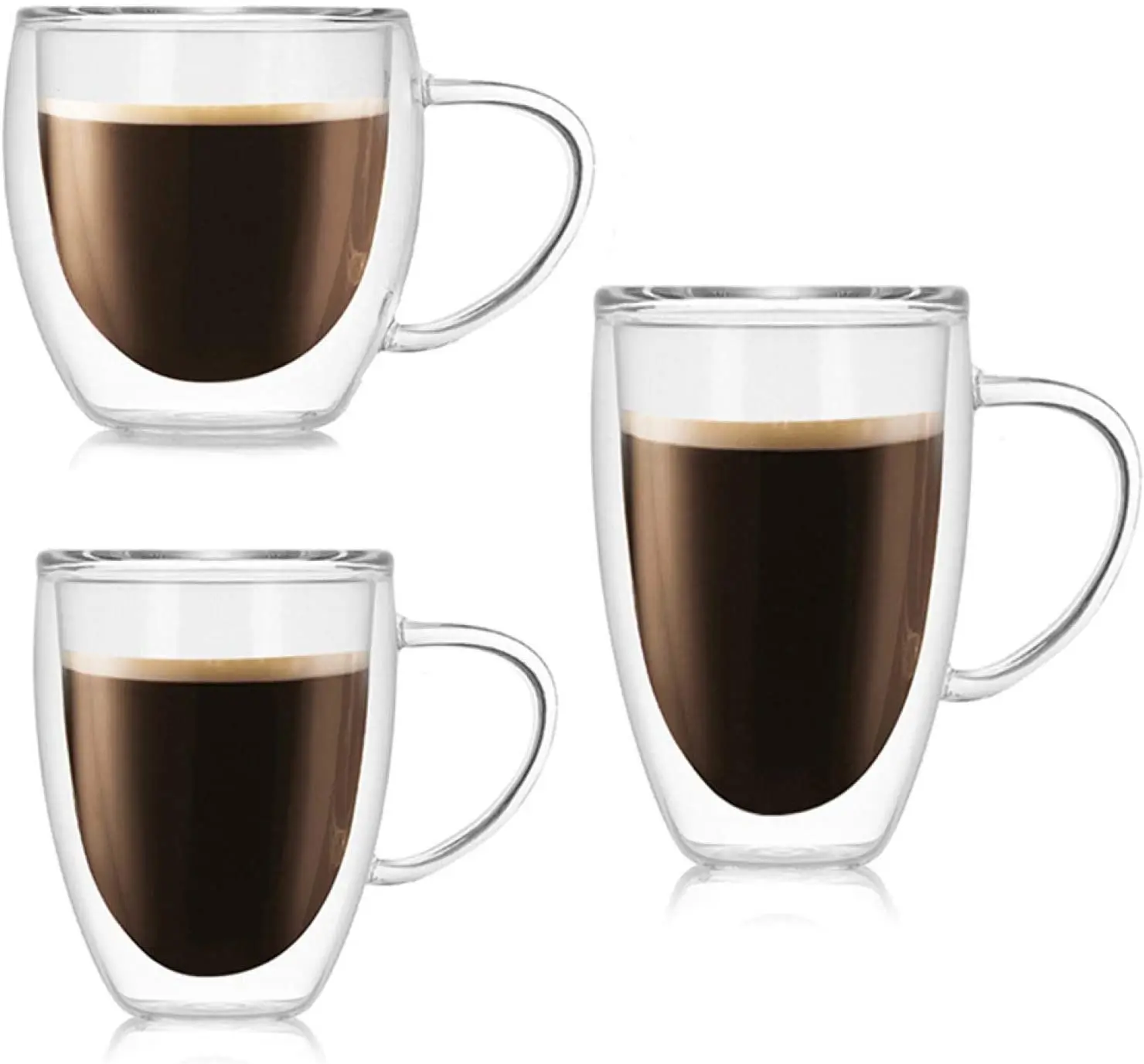wholesale double cup double wall glass latte coffee espresso cappuccino glass tea cup set glass mug