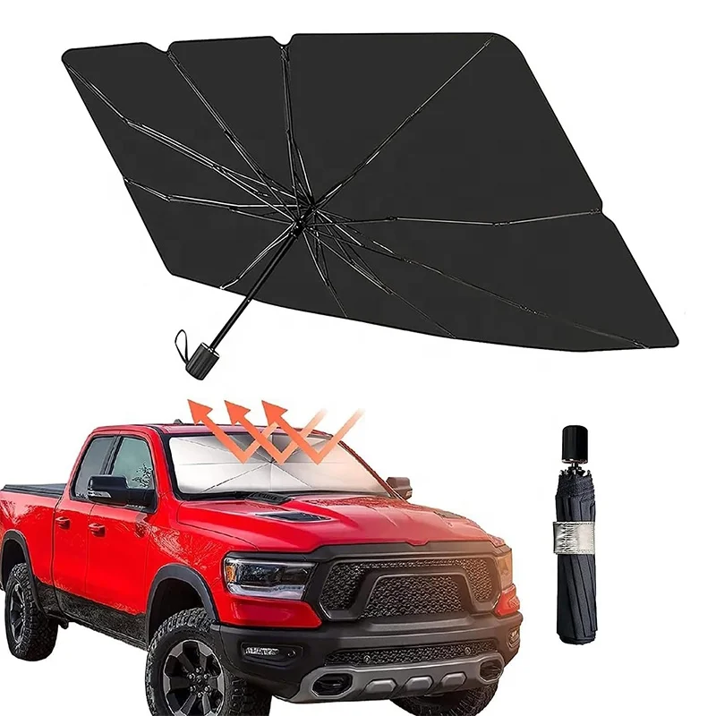 TIROL Car Windshield Sun Shade Umbrella with 360 angle Rotation Bendable Handle Foldable Automotive Front Windshield Car Shade