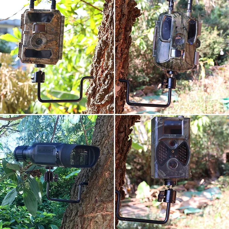 Aluminum 360 Rotation tree brackets 1/4 Inch Screw mount for hunting trail camera