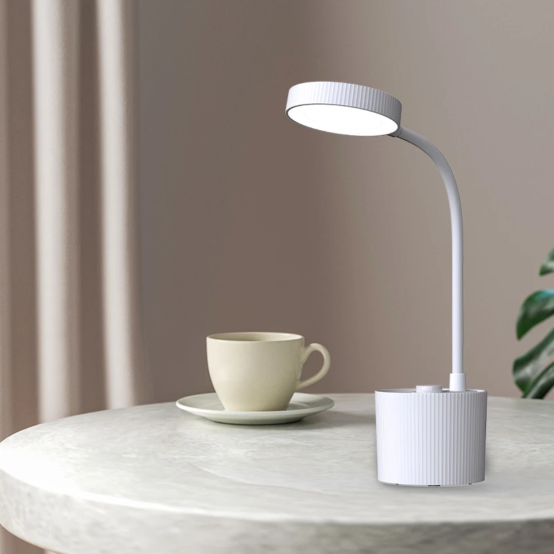 Study Table Lamp Touch On/Off Switch LED Desk Lamp With Pencil cup and Mobile Holder