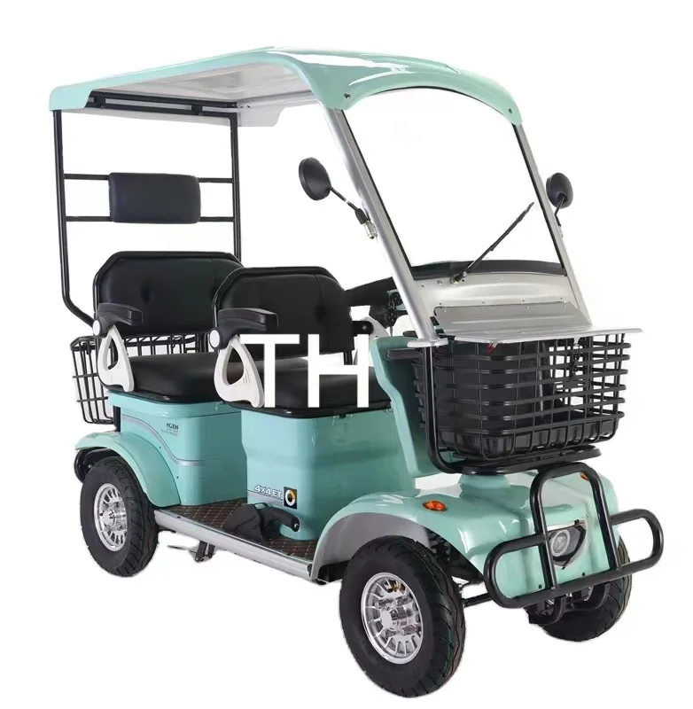 2023 New model  Electric 4 wheels elderly mobility scooter  800W Electric family bike  4 seats Trike